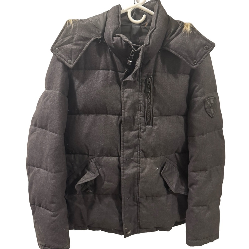 Calvin Klein Men's Medium Green Puffer Jacket Long Sleeve Full Zip Outdoor